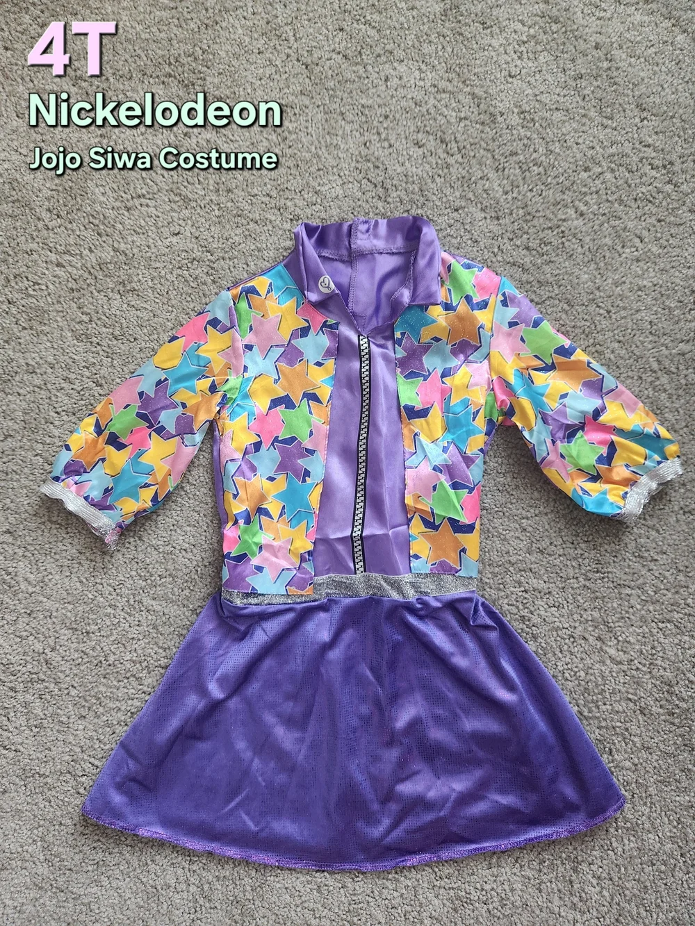 Nickelodeon JoJo Siwa Purple Star Dress Halloween Costume - 4T